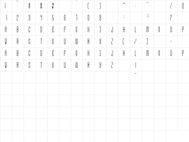 Font 33 Regular Character Map Font 33 Regular Character Map