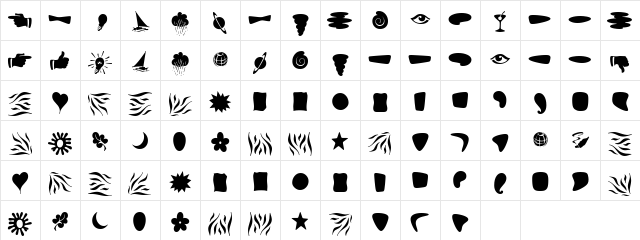 Fontesque OrnamentsBlack Character Map