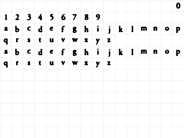 fontility Regular Character Map