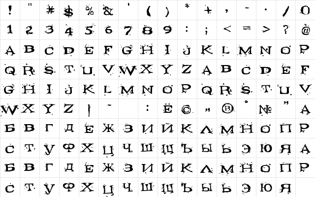 Fontocide Regular Character Map