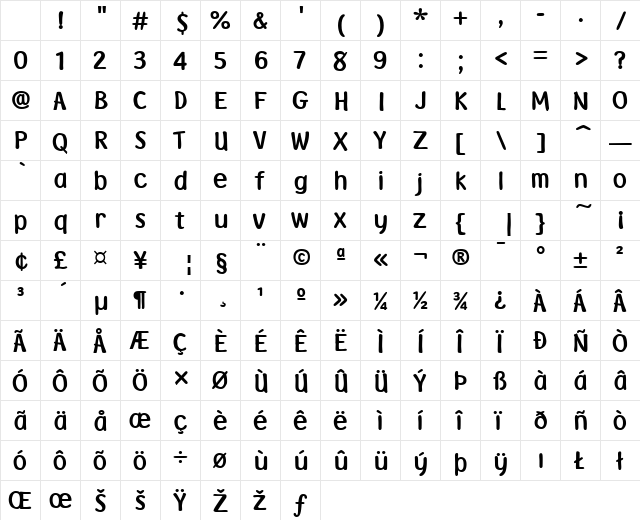 Fontoon Regular Character Map Fontoon Regular Character Map