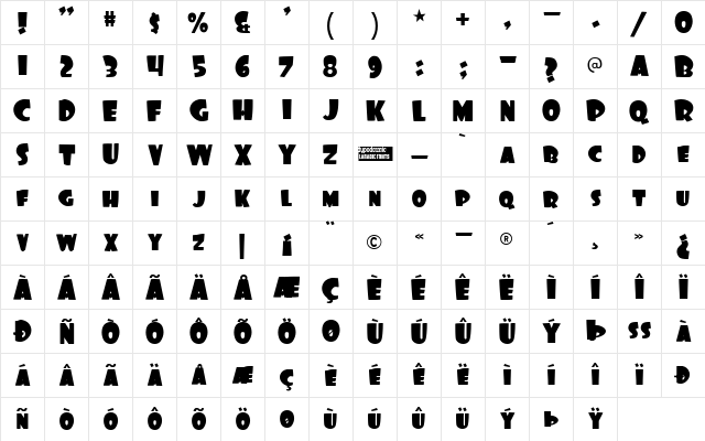Foo Regular Character Map