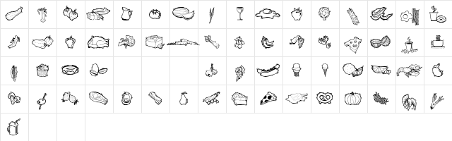 FoodFancyPics Regular Character Map FoodFancyPics Regular Character Map