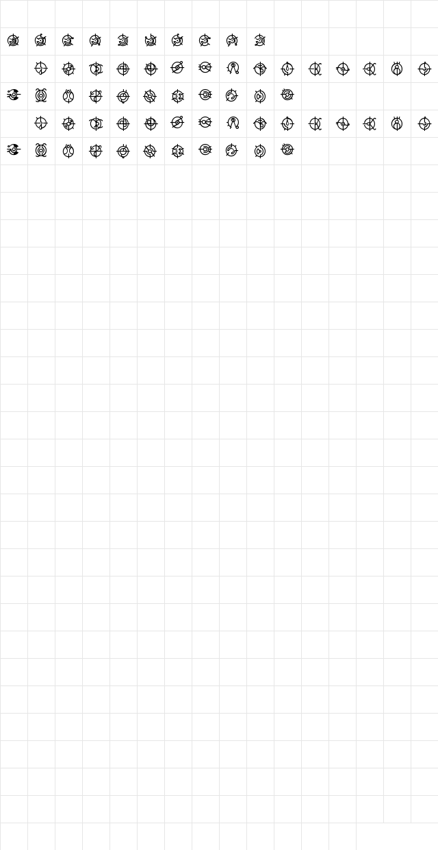 Forerunner Regular Character Map Forerunner Regular Character Map