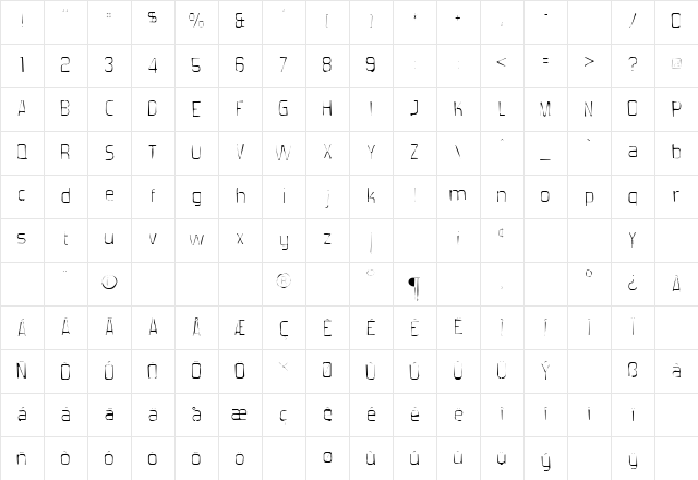 Forgotten Futurist Gaunt Regular Character Map