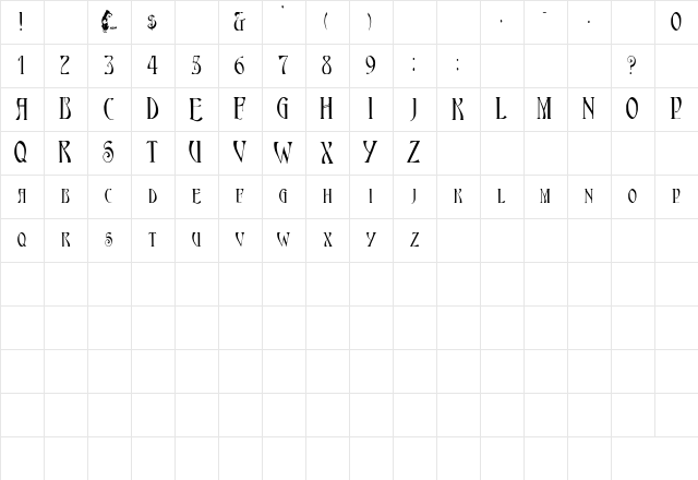 Ambrosia Regular Character Map