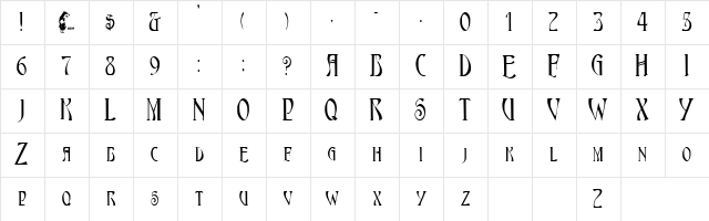AmbrosiaCap Regular Character Map