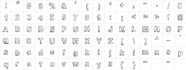 AMC_Sketchy Outines Regular Character Map