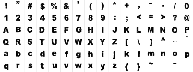 AMC_Sketchy Outines Regular Character Map