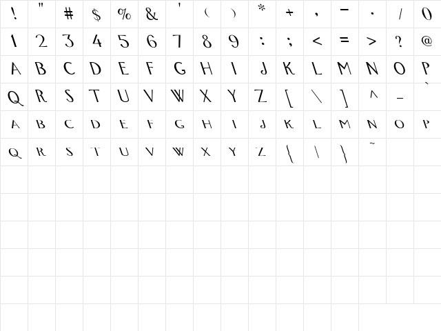 Foxxy Trot to the Left Regular Character Map