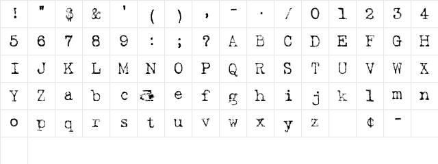 Foxy 1 Regular Character Map