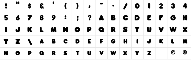 Franks Regular Character Map