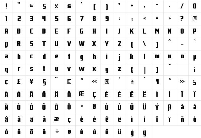 Fragma Black Character Map