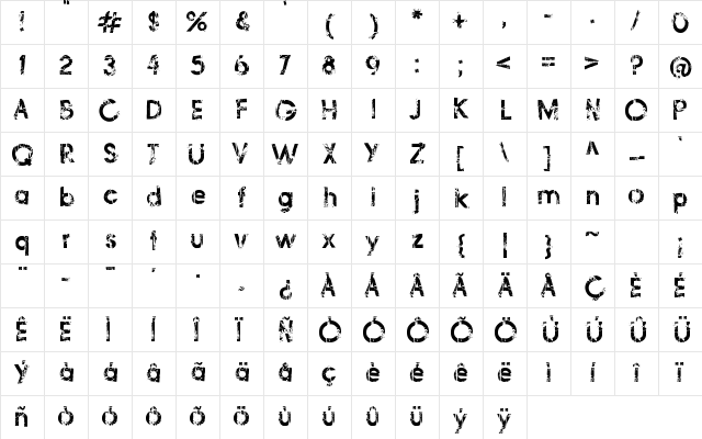 Frail&amp;Bedazzled Regular Character Map