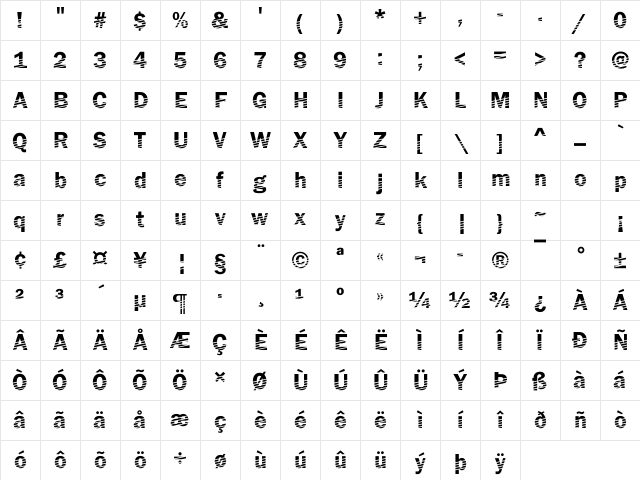 Franklin21 Becker Regular Character Map