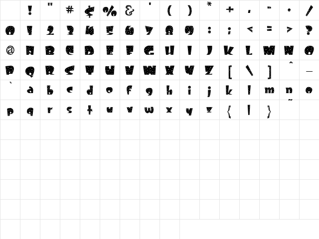 Freckle Regular Character Map