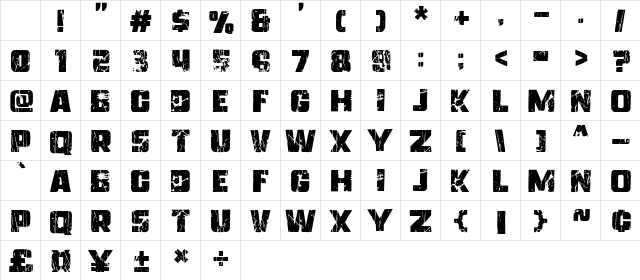Freedom45 Regular Character Map