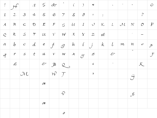 Freehand Regular Character Map
