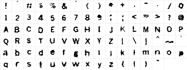 Freemason Bold Character Map