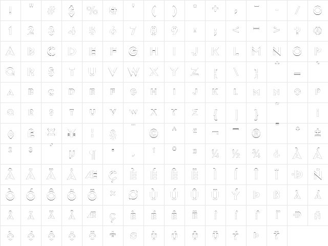 FreeportOutline Regular Character Map