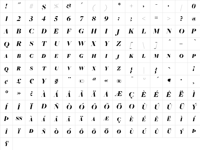 FreightBigBlackItalicSC Regular Character Map FreightBigBlackItalicSC Regular Character Map