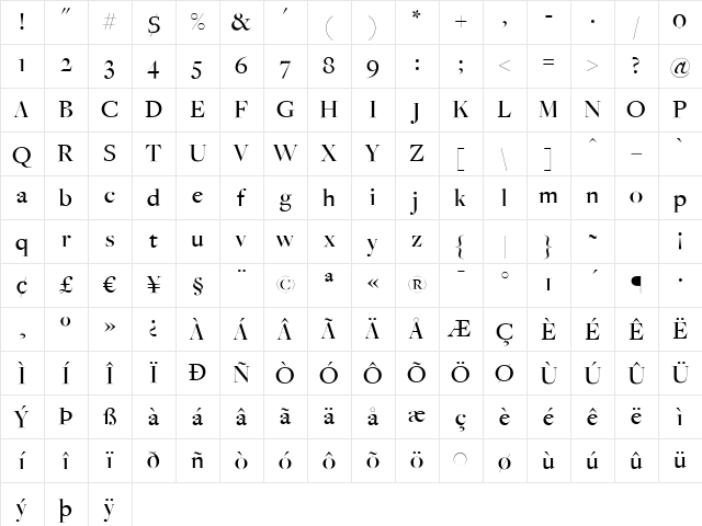 FreightBigMedium Regular Character Map FreightBigMedium Regular Character Map