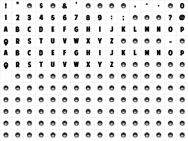 American Purpose STRIPE 1 Regular Character Map