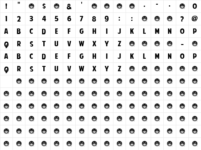 American Purpose Regular Character Map