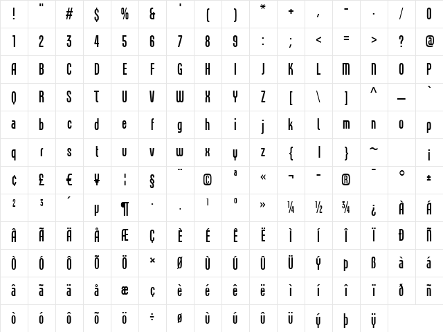 Freytag LT Regular Regular Character Map