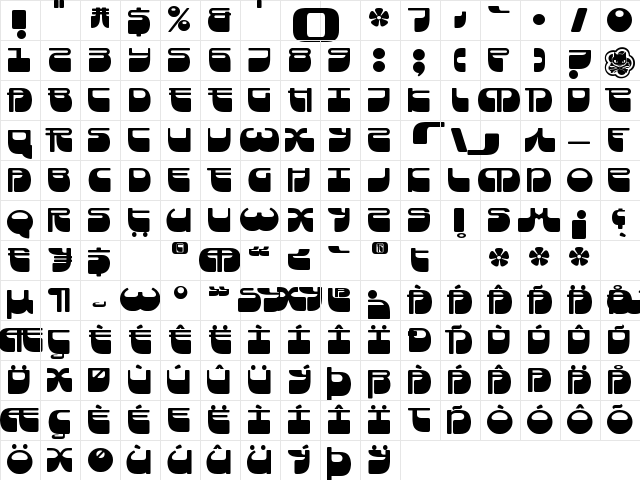 Frigate Regular Character Map
