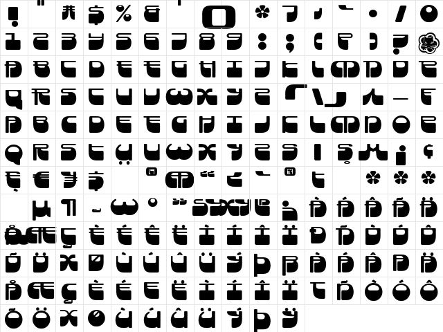 Frigate Regular Character Map