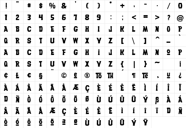 FrikiTikiJF Regular Character Map