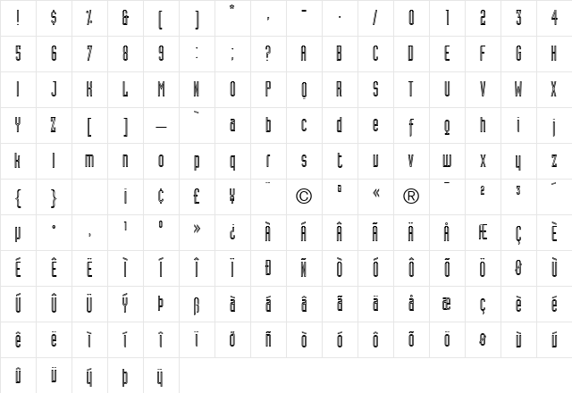 AssemblyAlternateSSK Regular Character Map
