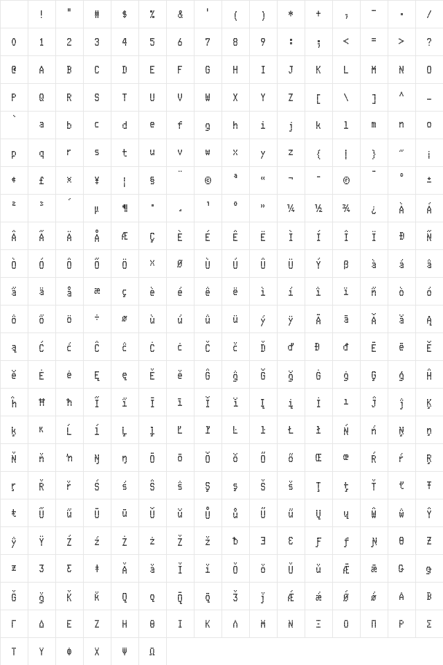 FS Blok Regular Character Map FS Blok Regular Character Map