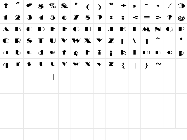 Little Wing 12 Regular Character Map