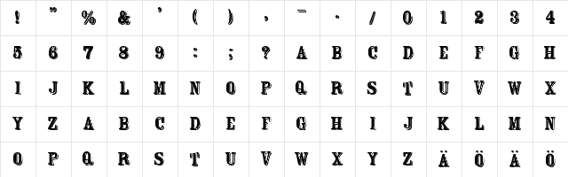 FT Rosecube normal Character Map