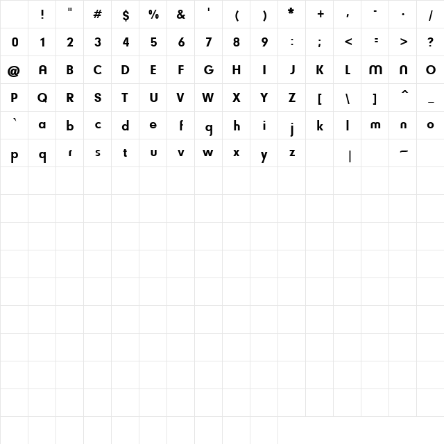 Soul Papa Regular Character Map