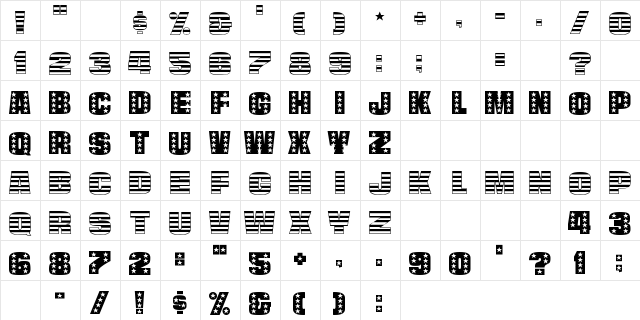 Americana Regular Character Map Americana Regular Character Map