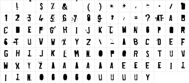 Fucked Plate Regular Character Map Fucked Plate Regular Character Map