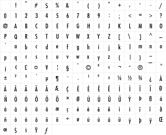 Fuji Normal Character Map Fuji Normal Character Map
