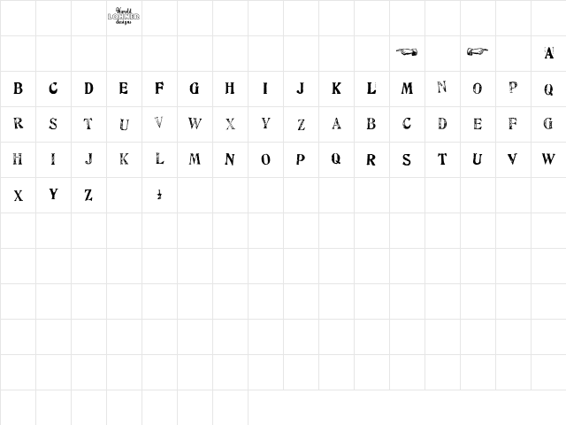 Fulton Artistamp Trial Character Map