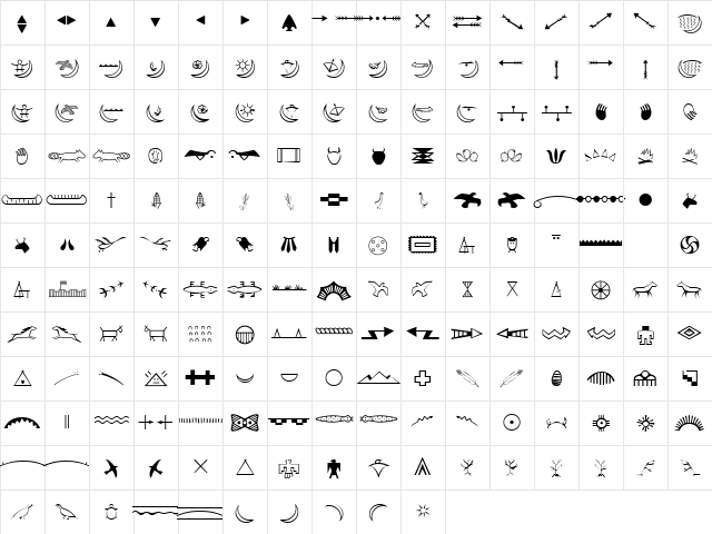 AmericanIndian Regular Character Map