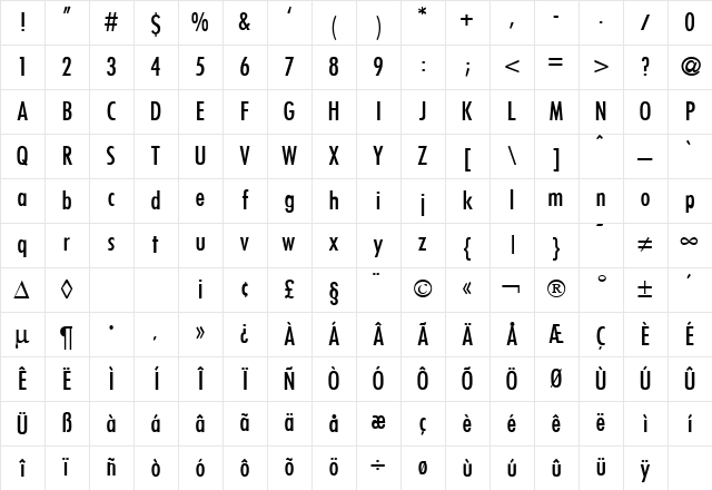FunctionCondTwoMedium Regular Character Map