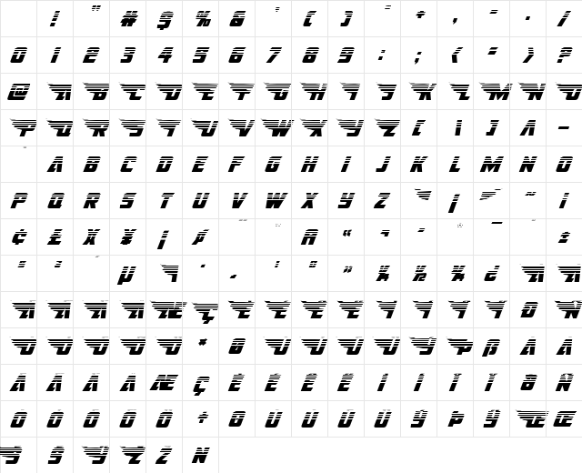 American Kestrel Halftone Regular Character Map