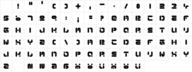 Funky Knut Sober Regular Character Map Funky Knut Sober Regular Character Map