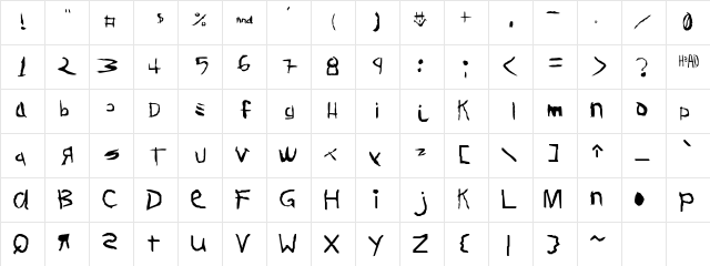 DearTeacher-Normal Regular Character Map