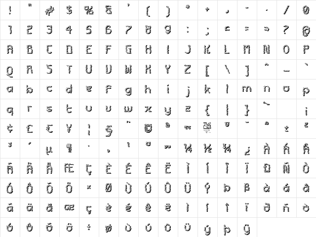 Futurex Roughly Sliced Regular Character Map Futurex Roughly Sliced Regular Character Map
