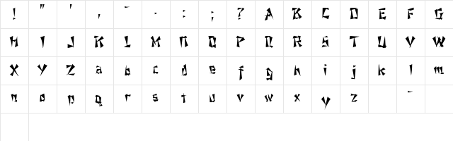 Fu Manchu Regular Character Map Fu Manchu Regular Character Map