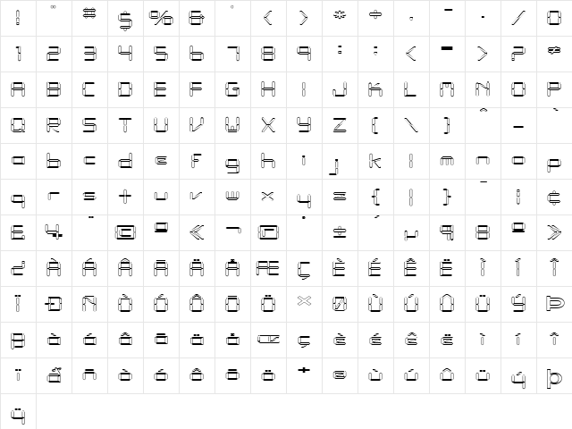 FZ DIGITAL 10 HOLLOW EX Normal Character Map FZ DIGITAL 10 HOLLOW EX Normal Character Map