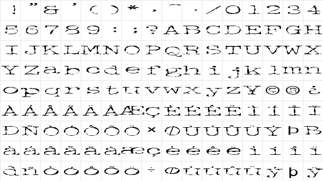 FZ DIGITAL 2 EX Normal Character Map FZ DIGITAL 2 EX Normal Character Map